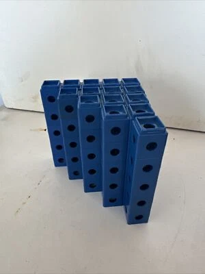 Lot of Fisher Price Mattel Trio Blocks Building Pieces Blue Lot Of 25 (TR1) - Image 1 of 4