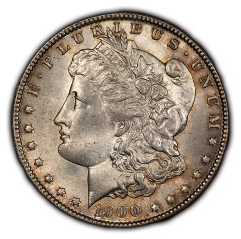 1900-O $1 Morgan Silver Dollar - Colorful Toning - BU - SKU-D4304 Cover