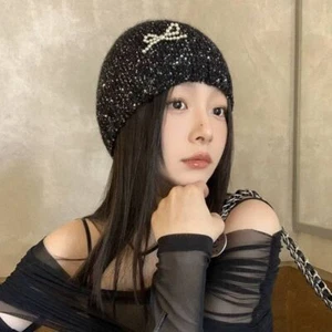 Warm Sequined Cold Hat Shiny Hiphop Hat Unisex Beanie Cap - Picture 1 of 14