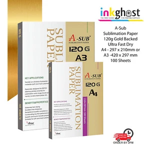 A-Sub Premium Sublimation Paper 120g A3 & A4 100 Sheets Epson EcoTank Cricut - Picture 1 of 15
