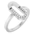 Diamond Paperclip-Style Ring In 14K White Gold (1/10 Ct. Tw.)