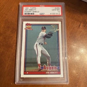 1991 Topps Desert Shield #285 JIM ABBOTT PSA 10 ANGELS - Picture 1 of 2