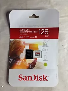 SanDisk SDSQUNC-128G-AJLMA Ultra 128GB 100MB/s microSDXC UHS-I Card New Sealed - Picture 1 of 3