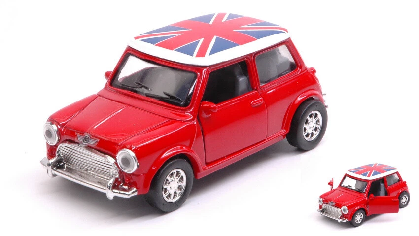 Mini Cooper 1959 Red UK Flag 1:32 Model 50613C NEW RAY - Immagine 1 di 1