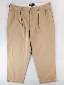 Vintage Polo Ralph Lauren Hose Herren 38x30* Khaki Andrew Relaxed Tapered Plissee - Bild 1 von 15