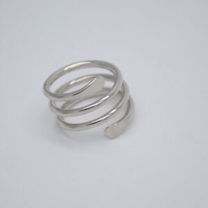Size 6 7 8 9 Lia Sophia Spiral On A Roll Ring Polished Silver Wrap Modern Design
