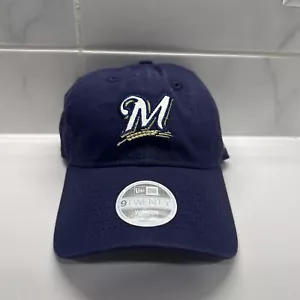 New Era 9TWENTY Women’s Milwaukee Brewers Adjustable Strapback Hat Cap Navy Blue - Picture 1 of 4