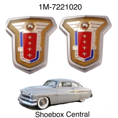 Mercury Monterey 1951 guardabarros emblema insignia adorno medallón cresta Foto 1 de 2