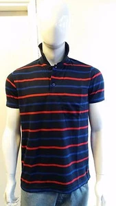 MENS GILLICCI BRAND SUMMER CASUAL STRIPED FASHION COTTON POLO SHIRT T-SHIRT C104 - Picture 1 of 8