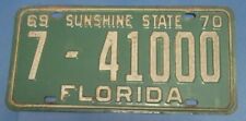 1969/70 Florida license plate neat number