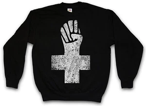 ANARCHIST CROSS SWEATSHIRT SWEATER PULLOVER Anarchy Logo Symbol Revolution Sign - Picture 1 of 2