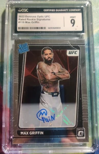 CGC 9 POP1 2022 Donruss Optic UFC Rated Rookie Signatures Max Griffin #119 - Bild 1 von 2