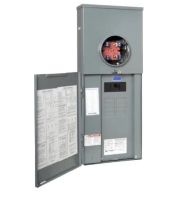 Square D Homeline Ringless Meter Base +Panel 200A 3R OH/UG Main Socket 8/16 ED4U - Image 1 of 4