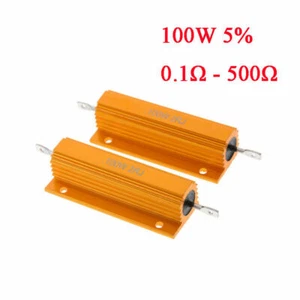 100 W Leistungswiderstand Aluminiumgehäuse verkleidet Kühlkörper RX24 Universal 5 % 0,1 Ω bis 500 Ω - Bild 1 von 6