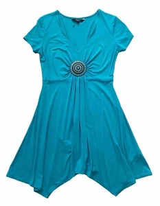 STAR BY JULIEN McDONALD Turquoise Handkerchief Hem Sundress UK Size 10 - Picture 1 of 12
