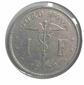 1922 Belgium 1 Franc Coin KM#90 *Circulated Excellent Condition* - Picture 1 of 2