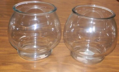 *2* Acuario pecero dorado de vidrio vintage a juego Foto 1 de 4