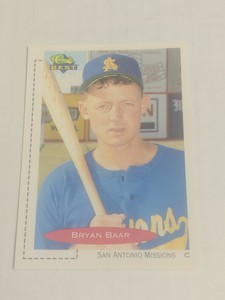 1991 BRYAN BAAR San Antonio Missions Minor League! Dodgers! Western Michigan U!