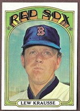 1972  LEW KRAUSSE - Topps Baseball Card # 592 - Boston Red Sox - Vintage