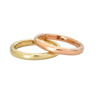 14k Solid Yellow Gold Round Thick Eternity Stack Band Ring Women's Jewelry US 7 - Image 1 of 3