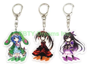 Set of 3 Date A Live Anime Acrylic Keychain Tooka Yoshino Kurumi Tokisaki v1 - Picture 1 of 2