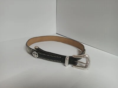 Ремень рейнджера компании икры волос и крест черный кожаный размер 32.   "1,25"" конус до 7/8""" - Изображение 1 из 4