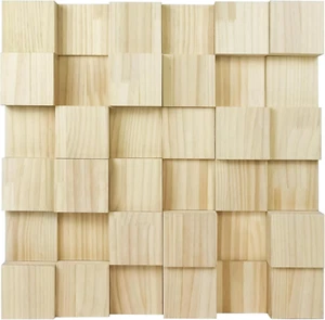 Wood Sound Diffuser - 24 X 24 X 2.8 Inches Thick Acoustic Diffusion Panels Add L - Picture 1 of 5