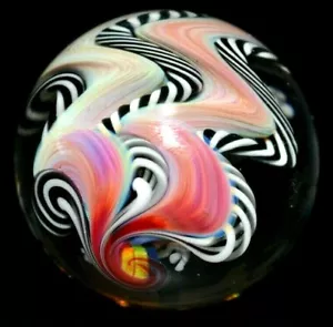 TOTEM ERIC BROCK VETRO MARMO/1.716"-FILIGRANA ARCOBALENO-4 NASTRI FILIGRANA- - Foto 1 di 12