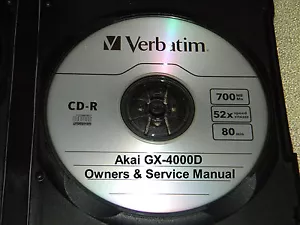 AKAI GX-4000D SERVICE & OPERATOR'S MANUAL ON A CD IN A HARD CASE FREE SHIPPING - Picture 1 of 1