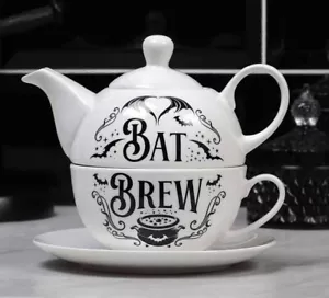 Teapot Set, Bat Brew, Cup for One, Gothic, Witch Potion, Tea, Alchemy England - Picture 1 of 5