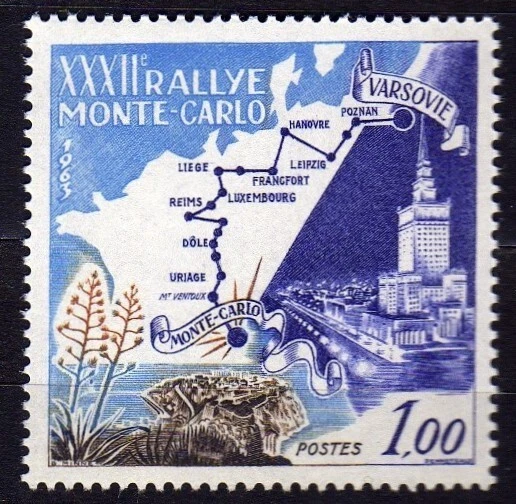 MONACO SC#539 YT#614 MNH 32nd MONTE CARLO AUTO RACE "WARSAW TO MONTE CARLO" - Image 1 of 1
