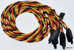 (5) 45CM Twisted 20awg Servo Extension Leads JR / Hitec w/ Built In Safety Clips - Picture 1 of 4
