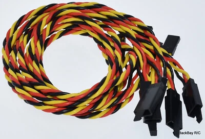 (5) 45CM Twisted 20awg Servo Extension Leads JR / Hitec w/ Built In Safety Clips - Image 1 of 4