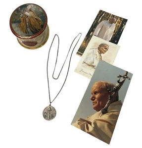 Colección Papa Católica San Juan Pablo II... Medalla y Cadena/Caja Rosario/Tarjetas - Imagen 1 de 17
