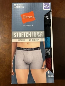Pantalones elásticos de tiro medio Hanes Premium para hombre 5 unidades - azul/negro/gris - 2XL (44-46") - Imagen 1 de 2