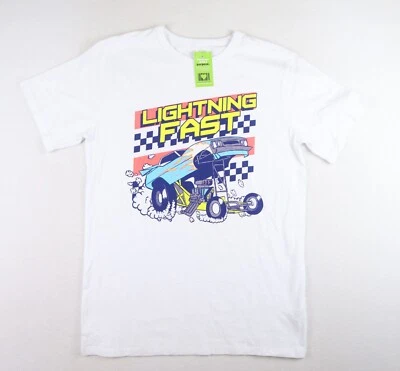 THE CHILDREN'S PLACE BOYS WHITE DRAG RACING RACECAR T-SHIRT - SIZE XXL 16 - NWT - Image 1 of 4