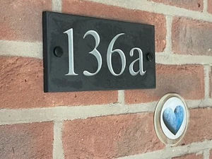Deep Engraved Natural Slate House Name Number Sign Plaque 8"x4" Any Name Font - Picture 1 of 9