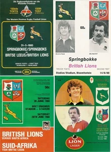 BRITISH LIONS v SOUTH AFRICA 1980 - SET OF 4 TEST PROGRAMMES - Picture 1 of 1