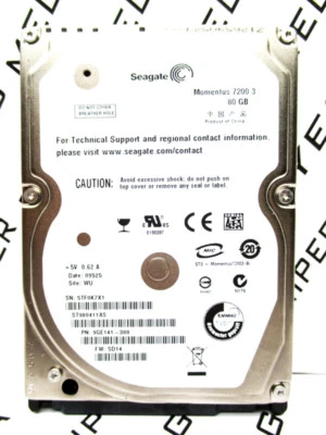 Seagate Momentus 7200.3 80GB ST980411AS SATA 9GE141-300 LaptopHardDrive TESTED - Image 1 of 4