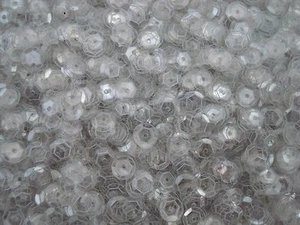 Sequins Cup 8mm Light Grey Transparent 125g Bulk Pack Dance Stage - Picture 1 of 1