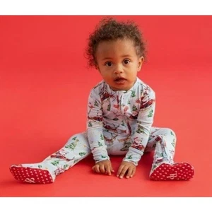 NWT Posh Peanut Pere Noel Holiday 3T Convertible Footie Pajamas One Piece Bamboo - Picture 1 of 4