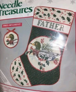 Needle Treasures Holiday Mallard Duck Needlepoint Stocking Kit Wool Yarn - Picture 1 of 4