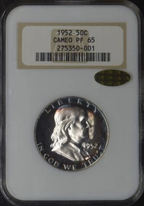 1952 Franklin Silver Half Dollar NGC & Gold CAC PF65 Cameo Toned - ✪COINGIANTS✪ - Picture 1 of 3