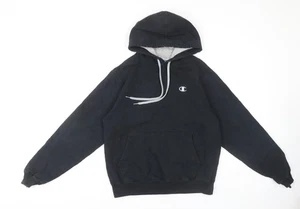 Champion Unisex Negro Pullover Sudadera con Capucha Pequeña - Imagen 1 de 12