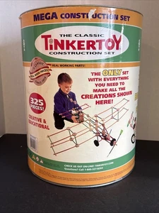 VTG Hasbro Tinkertoy Real Wood Classic Mega Building Construction Set - Picture 1 of 23