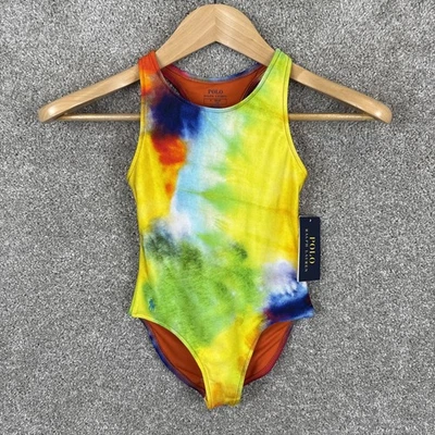 Polo Ralph Lauren девочек галстук краситель цельный купальник девочек размер 5 новый - Изображение 1 из 4