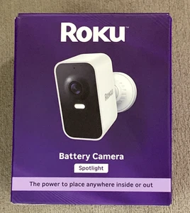 Roku 2025 Spotlight Battery Camera 1080P Wi-Fi Indoor Outdoor Weather Resistant - Picture 1 of 3