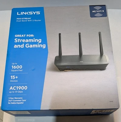 Linksys Max-Stream Dual-Band WiFi 5 Router AC1900 - Image 1 of 4