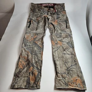 Smugglers Moon Distressed Slim Fit Jeans Camouflage 38x34 Button Fly - Bild 1 von 6