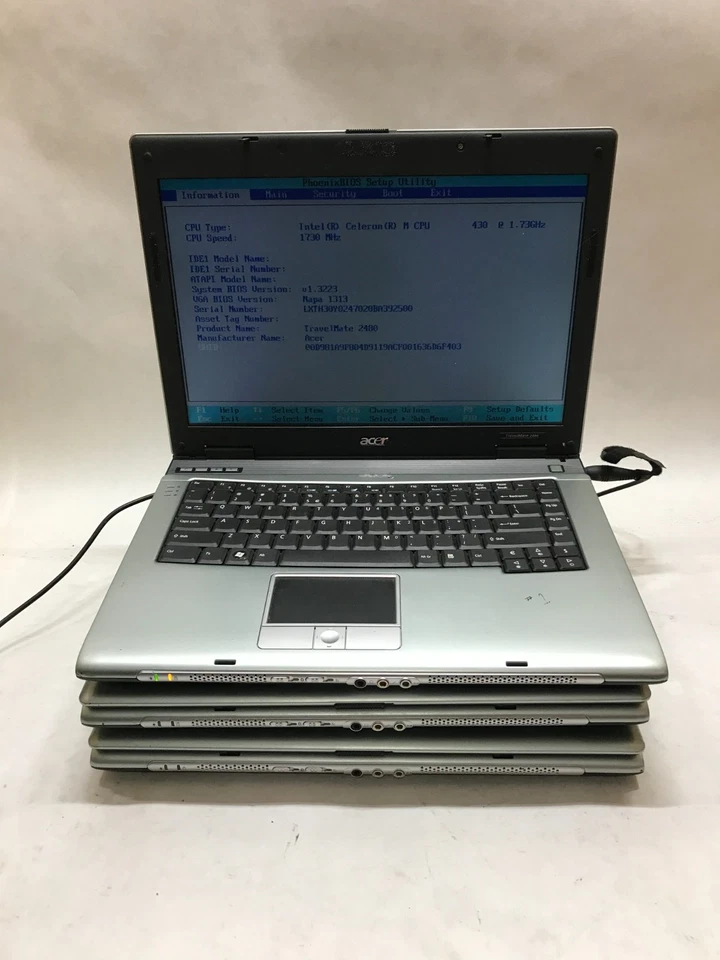 Lot of 3 Acer TravelMate 2480 Intel Celeron 1GB RAM NO HDD/OS For Parts READ -DW - Image 1 of 4